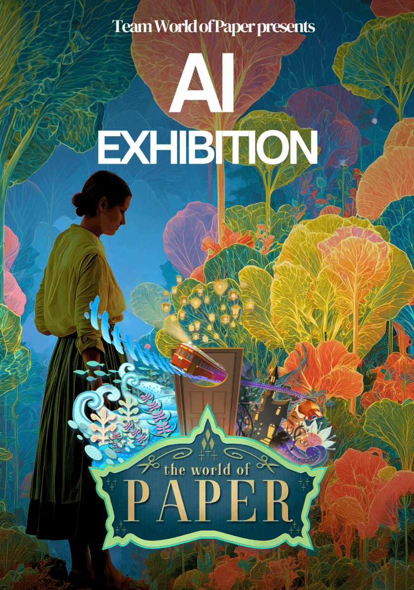 AI Exhibition — Team World of Paper 기획전 'the world of Paper' 전시 포스터
